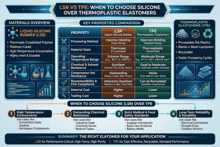LSR vs TPE: When to Choose Silicone Over Thermoplastic Elastomers