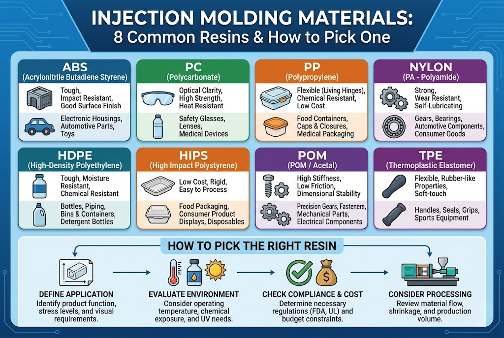 Injection Molding Materials: Eight Common Resins and How to Pick One