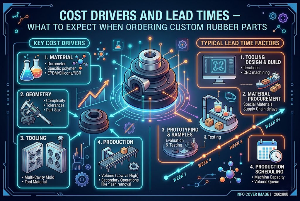 Cost Drivers and Lead Times — What to Expect When Ordering Custom Rubber Parts