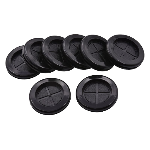 Wiring grommets and sensor-mount isolators in tight-tolerance rubber