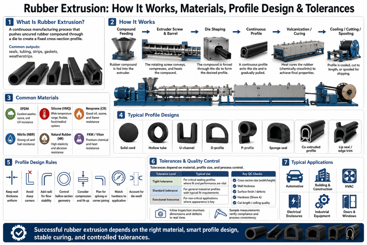 Rubber Extrusion How It Works, Materials, Profile Design & Tolerances
