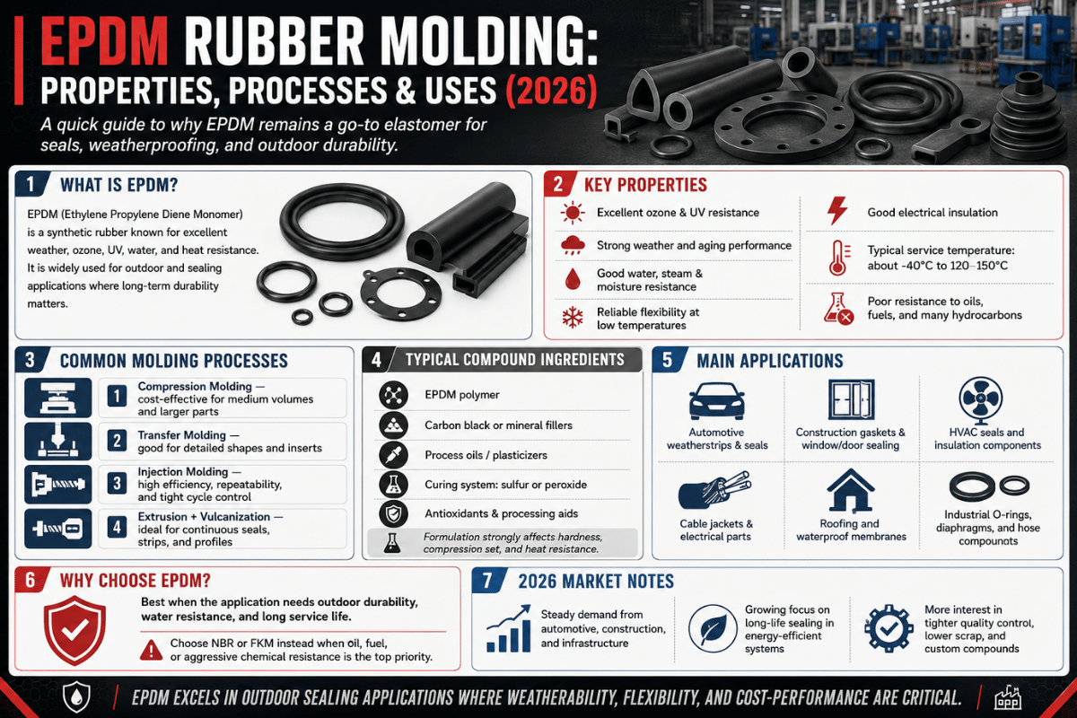 EPDM Rubber Molding: Properties, Processes & Uses (2026)