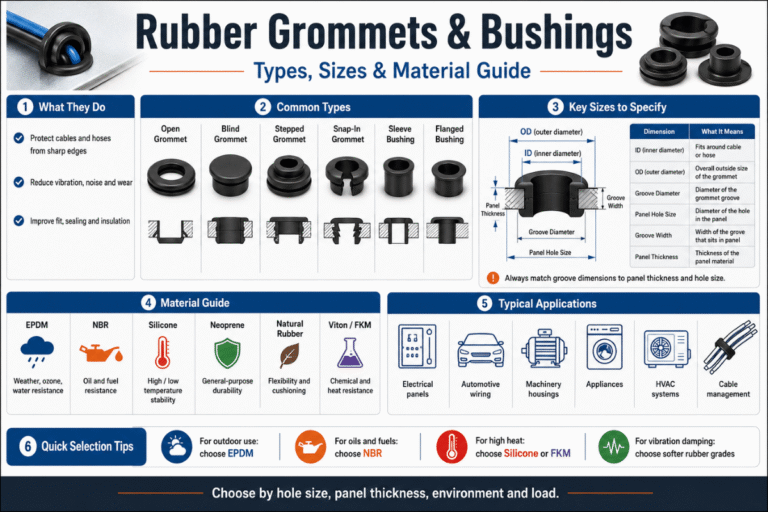 Rubber Grommets & Bushings: Types, Sizes & Material Guide