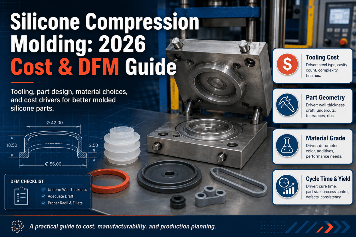 Silicone Compression Molding: 2026 Cost & DFM Guide